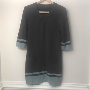 Boden sweater dress size 12R grey and blue